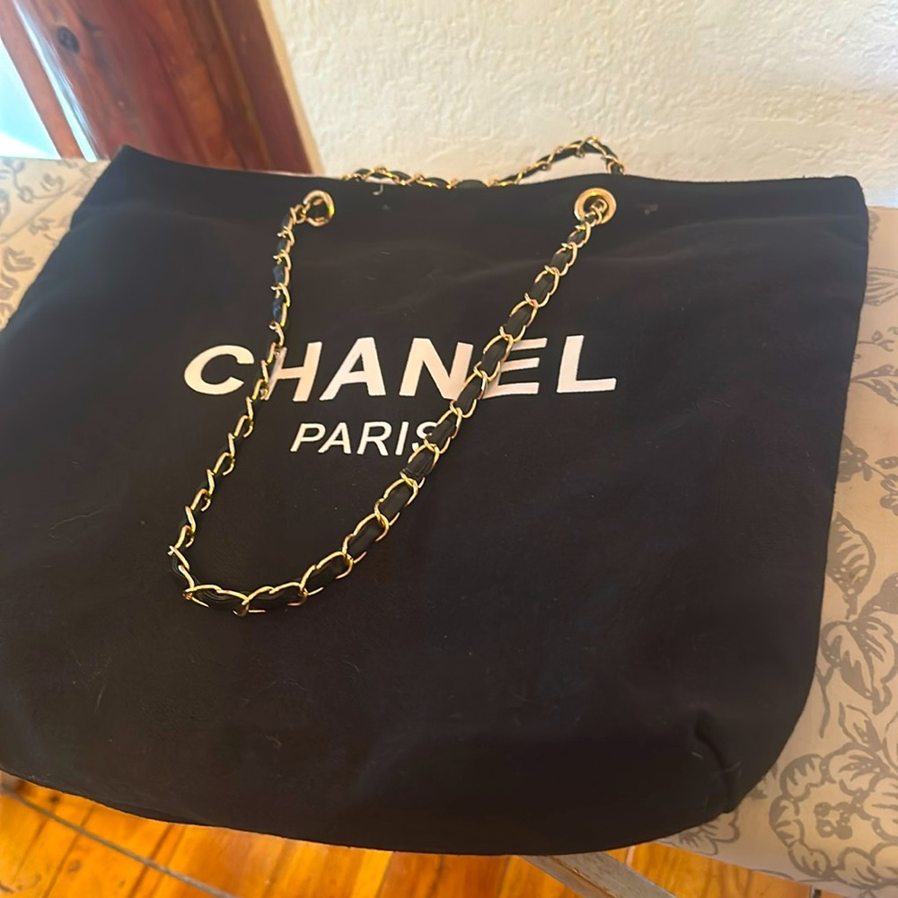 Chanel black carry all bag